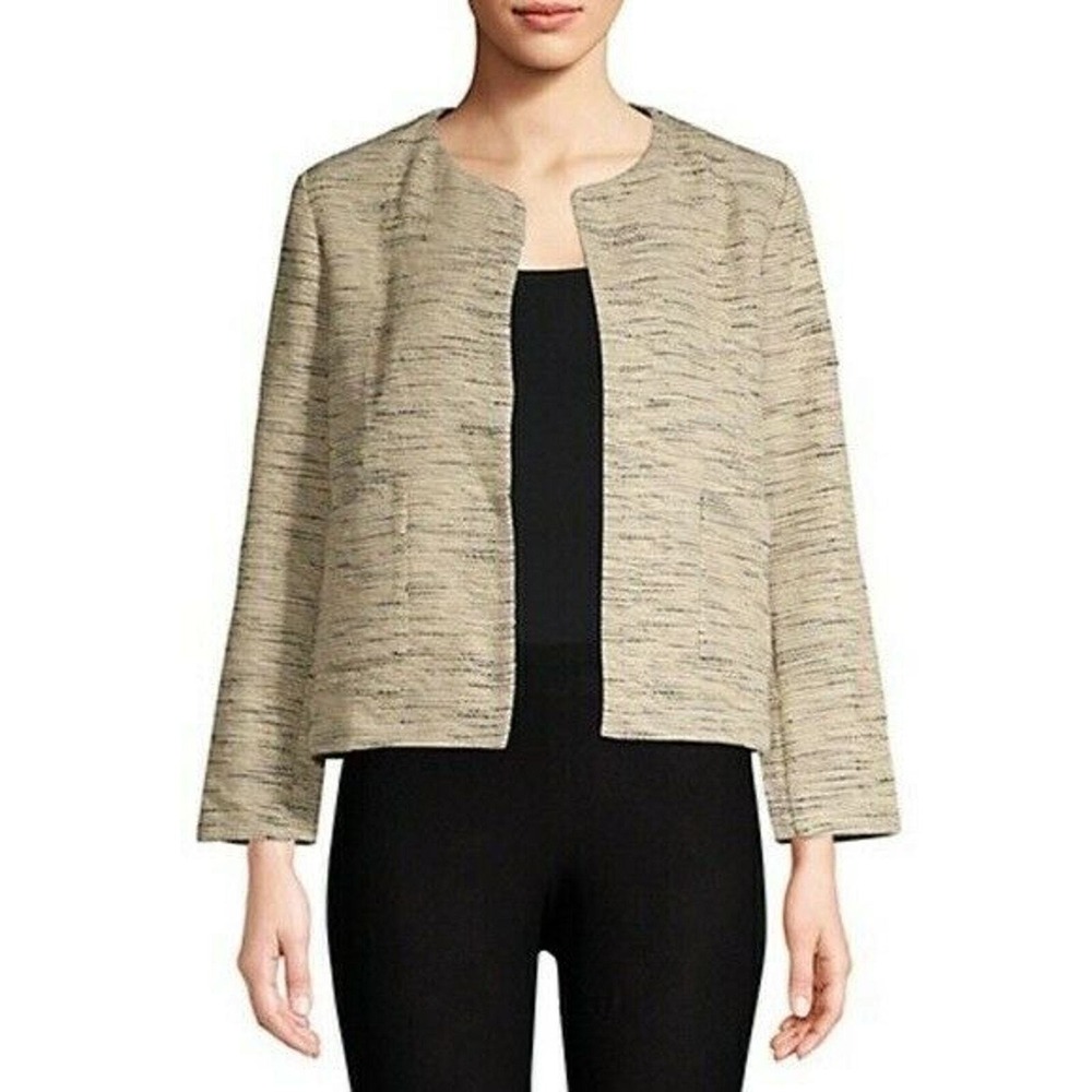 New Eileen Fisher Handwoven Organic Cotton Furrows Blazer Business Career Large‎
